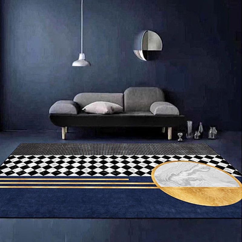 Luxe Houndstooth Print Rug Polyester Area Tapijt niet-slip achteruitgang binnen tapijt voor woonkamer