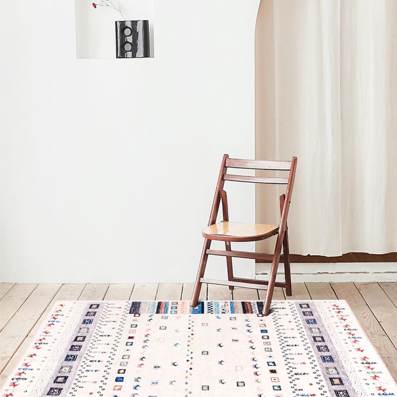 Moroccan Home Area Rug Multi-Colored Pattern Carpet Polypropylene Pet-Friendly Machine Wash Rug