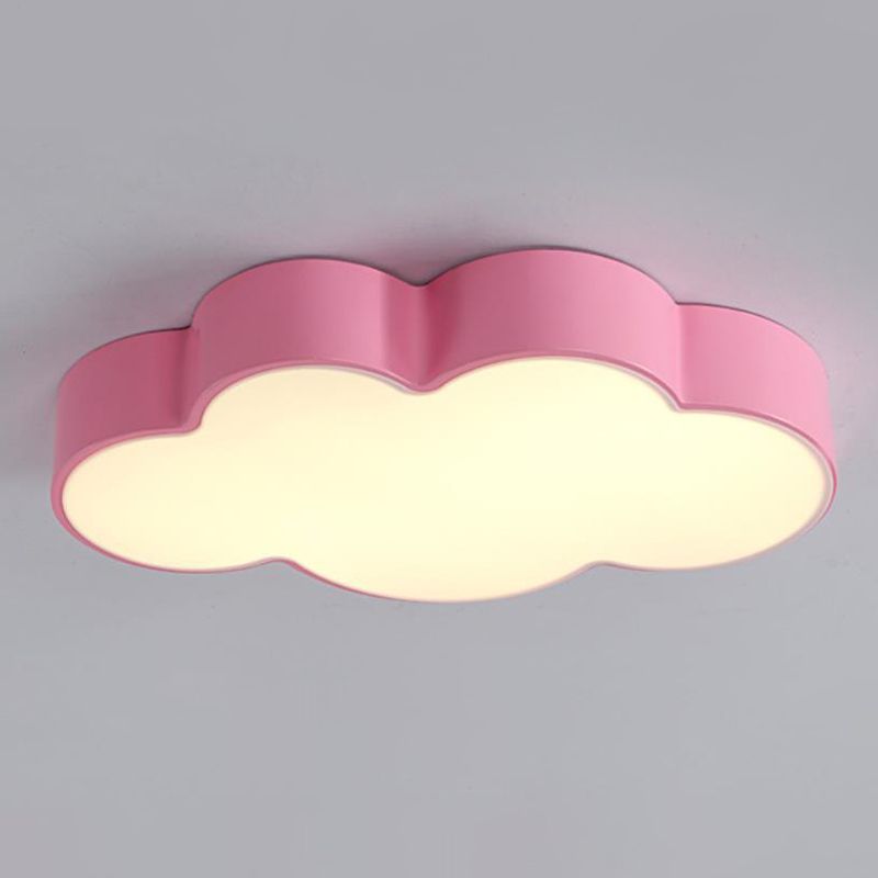 Cloud Kindergarten Flush Mount Lighting Metallic Kids Style LED-Unterputz-Halterung mit Acryl-Farbton