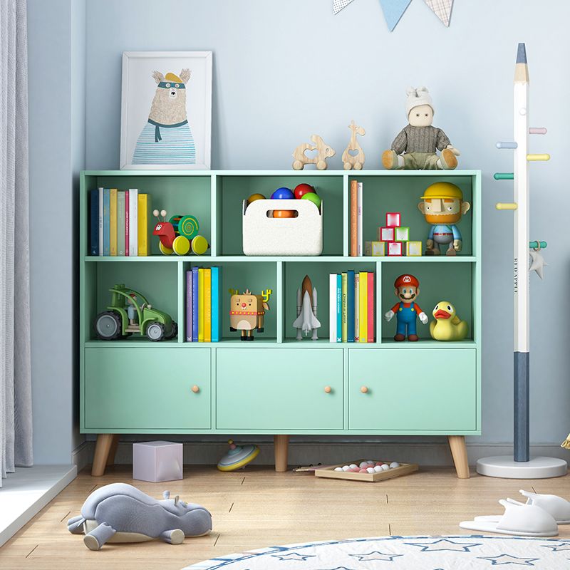 Scandinavian Manufactured Wood Bookcase Closed Back Bookcase with Doors