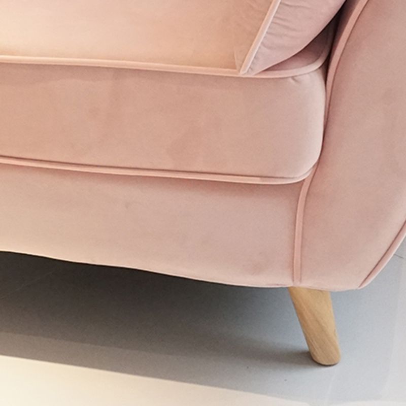 Contemporary Standard Sofa Set Flared Arm Settee Bench with Pillows