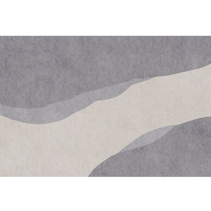 Gray Tone Nordic Area Carpet Polyester Color Blooming Indoor Rug Easy Care Carpet for Living Room