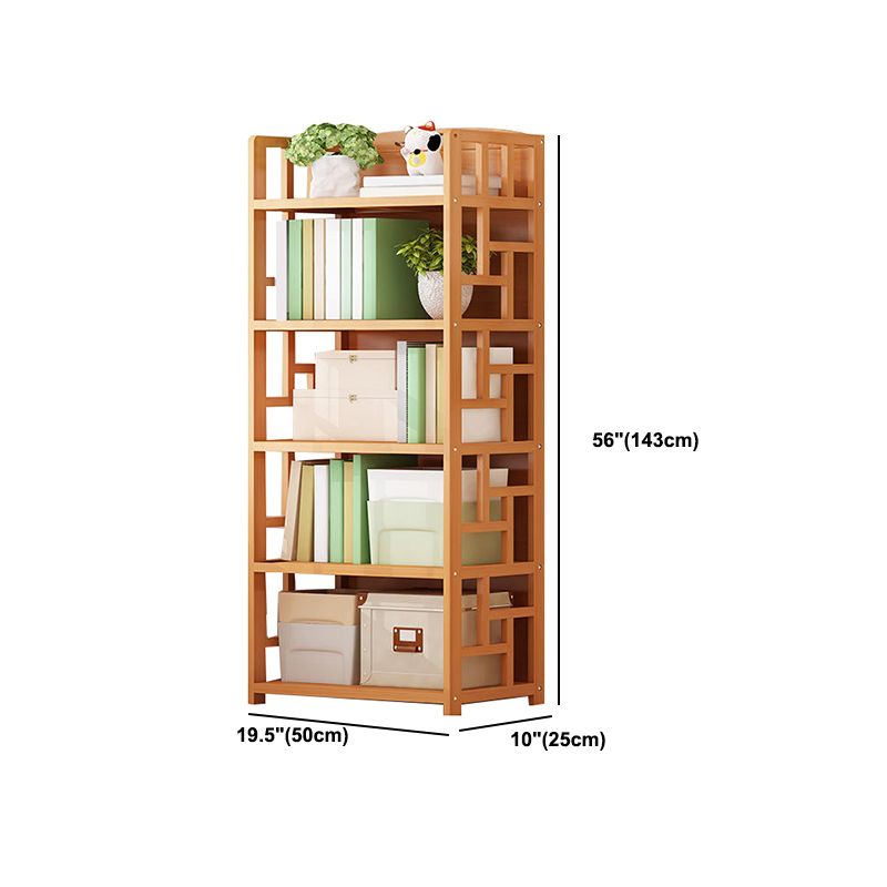 Modern Style Bamboo Bookcase Geometric Bookshelf for Any Room
