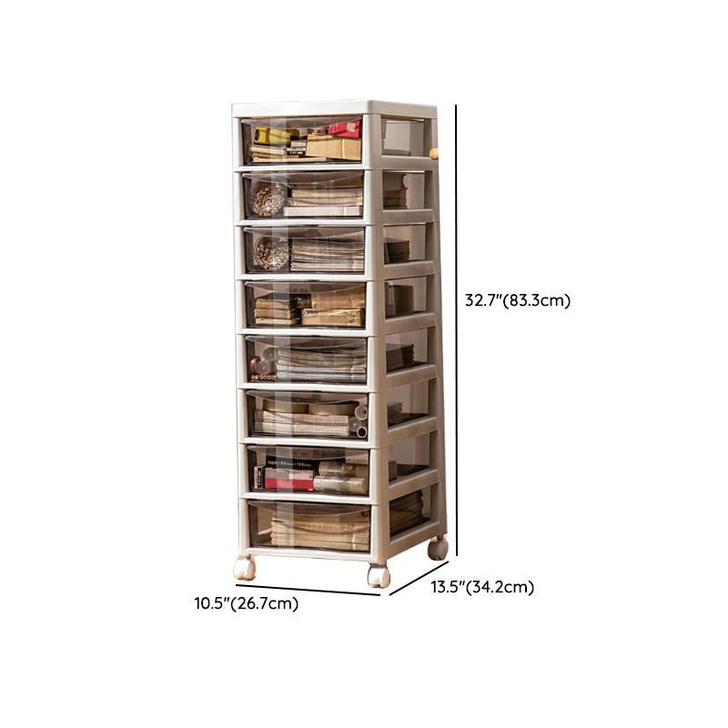 Modern Vertical Filing Cabinet Transparent Plastic Drawers File Cabinet