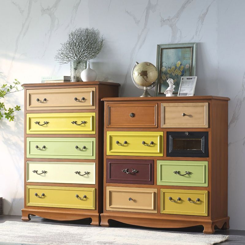 Coastal Storage Chest Solid Wood Storage Chest Dresser with 5/8 Drawers