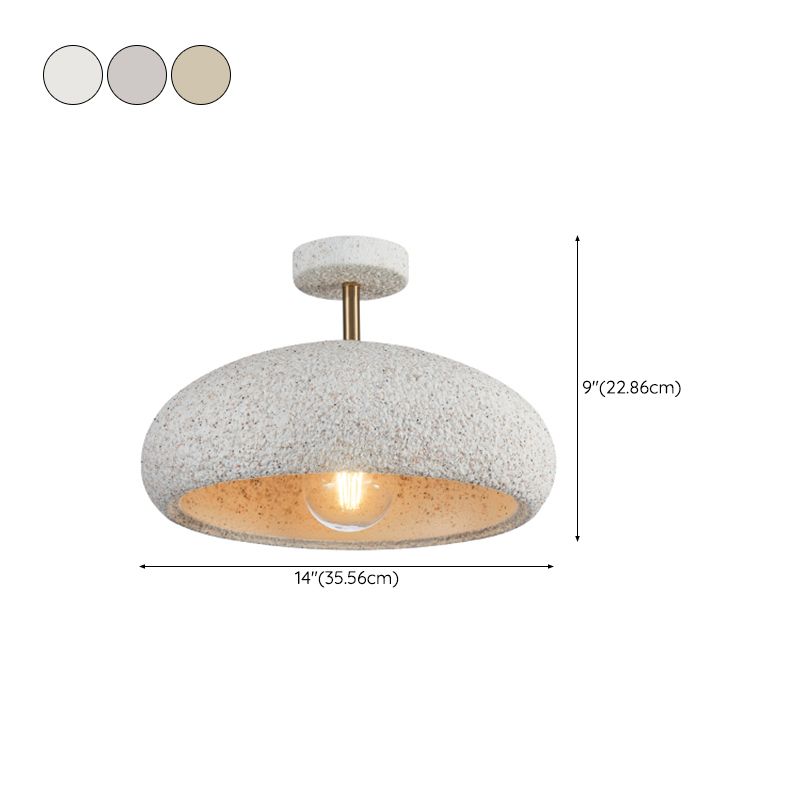 Resin Dome Shade Ceiling Semi Flush 1 - Light Industrial Semi Flush Mount