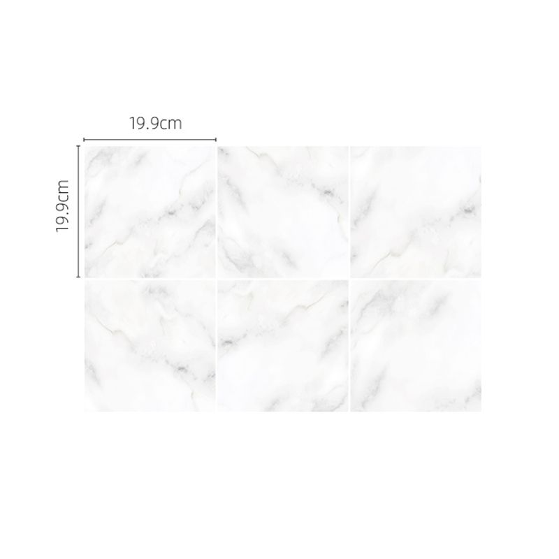 Contemporary Faux Marble Wallpaper Panels PVC Stick On White Wall Decor for Home
