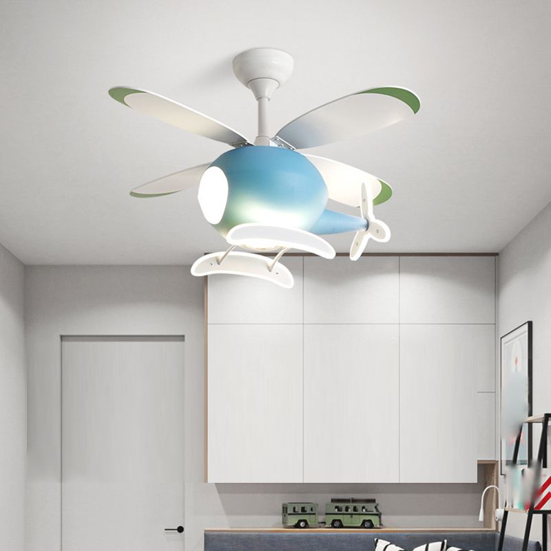 Éclairage de ventilateur de plafond de style pour enfants Metal 4 Plafond léger lampe à fans pour restaurant