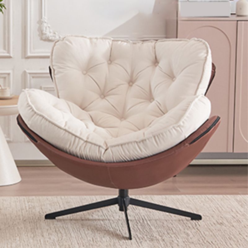 Tufted Back Lounge Accent Chair Swivel Side Chair with 4-Star Legs