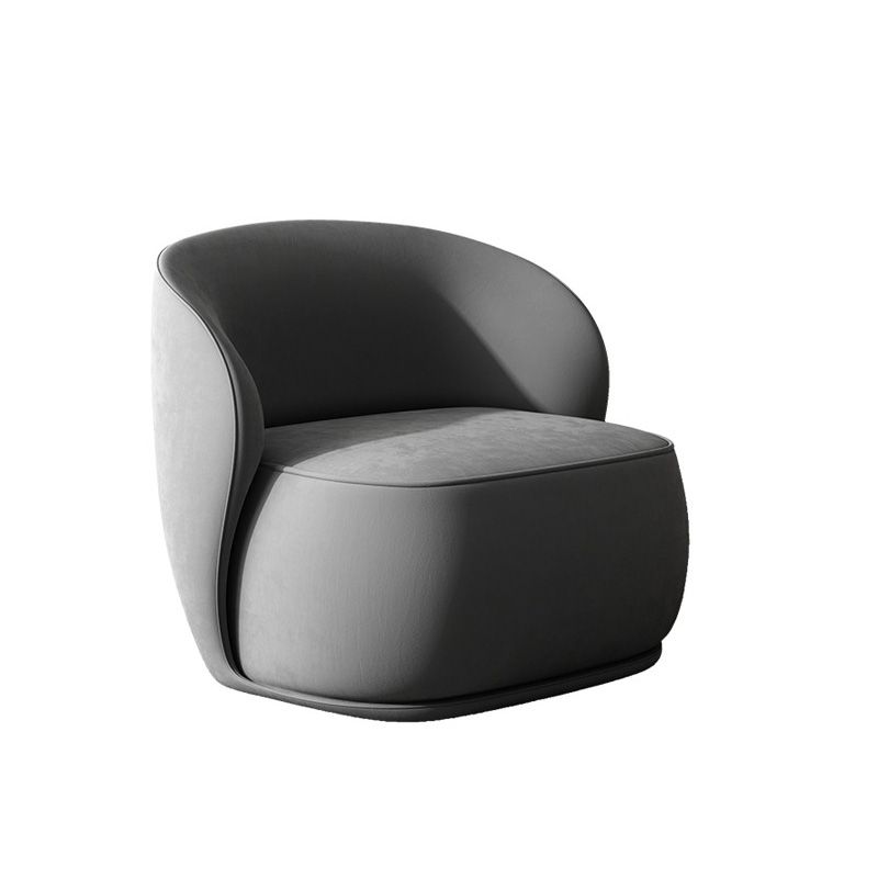 Fixed Back Round Accent Chair Solid Color Modern Lounge Chair