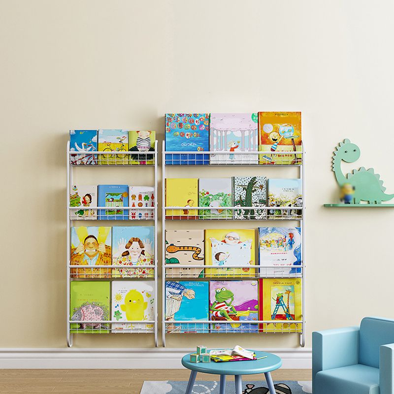 Modern Style Bookshelf Metal Wall Mounted Bookcase for Home Office