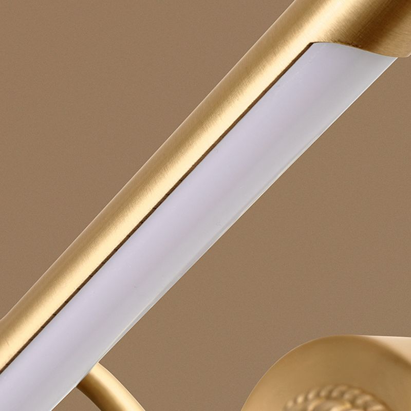 Modern Gold Linear Wall Mount Light Fixture Metal 1-Light Wall Lamp for Bathroom