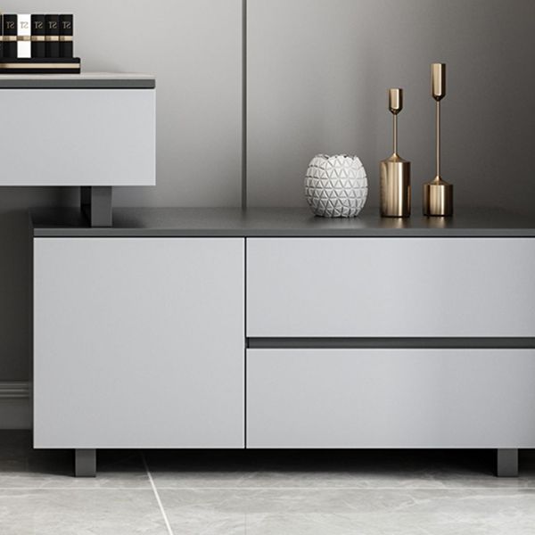 Gray Bedroom Lighted Mirror Vanity Makeup Dressing Table Set