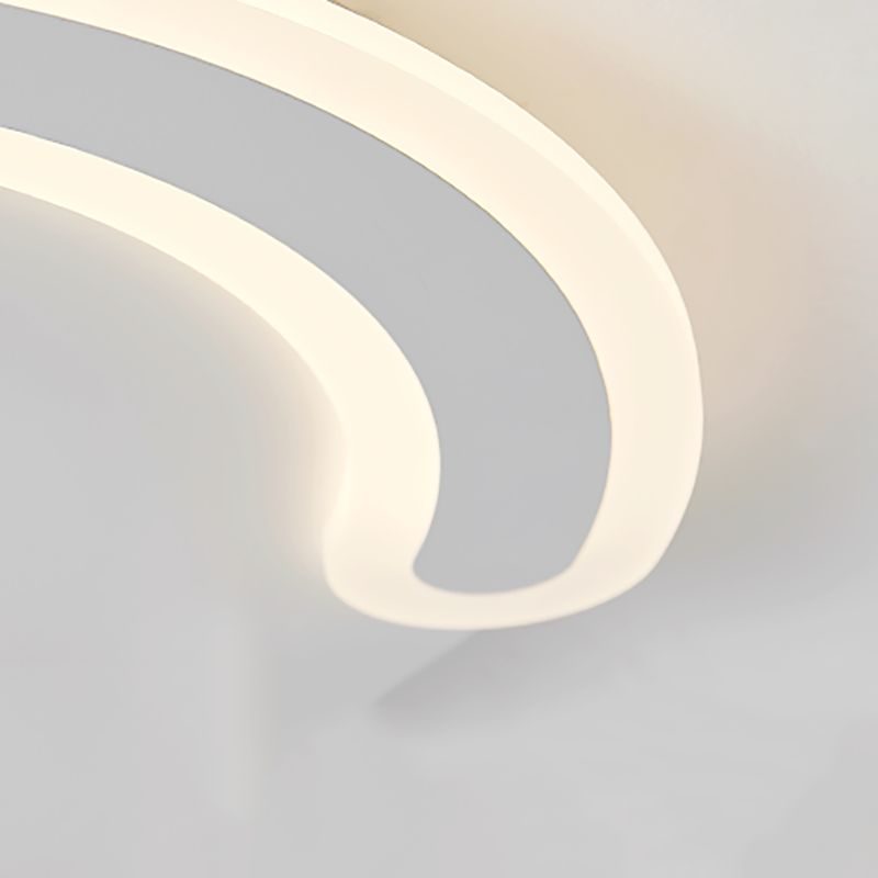 Plafonnier LED blanc avec spots, luminaire décoratif de plafond, idéal pour le salon