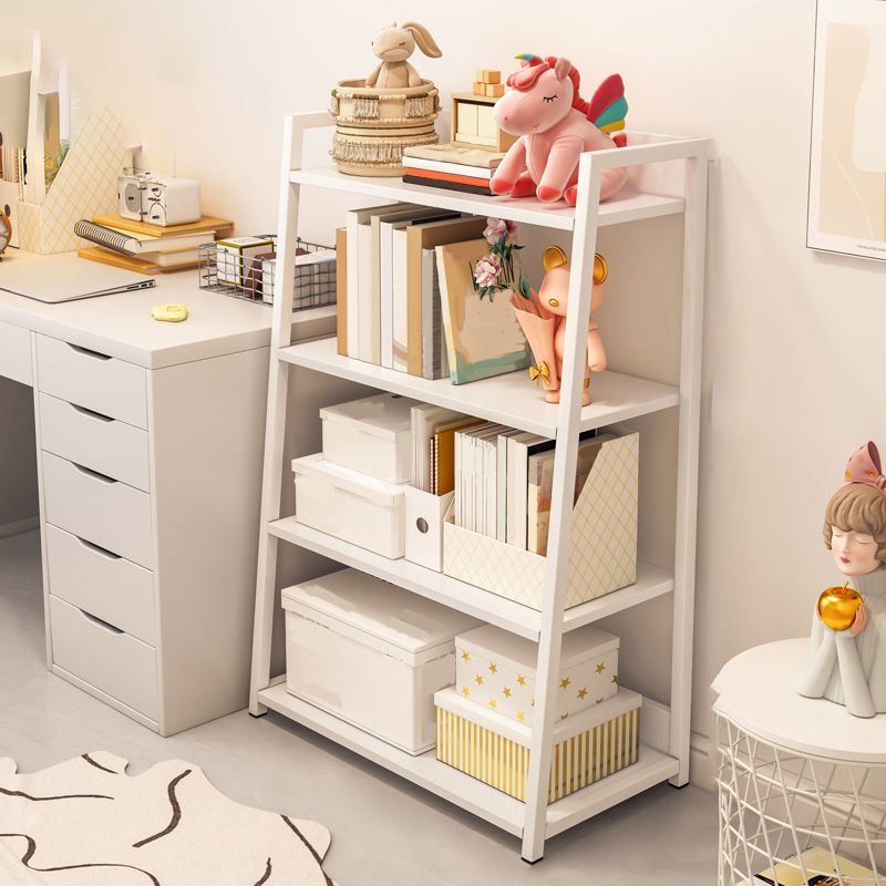 Ladder Steel Book Case for Living Room 11.81" W Open Back Modern Shelf