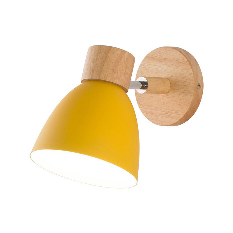 Wooden Simplicity Wall Sconce Colorful Metal Wall Mounted Lamp for Sitting Room