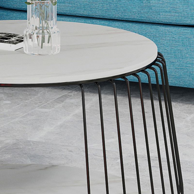 Glam Slate Geometric Coffee Table 17.7" H 1 Single Cocktail Table with Storage