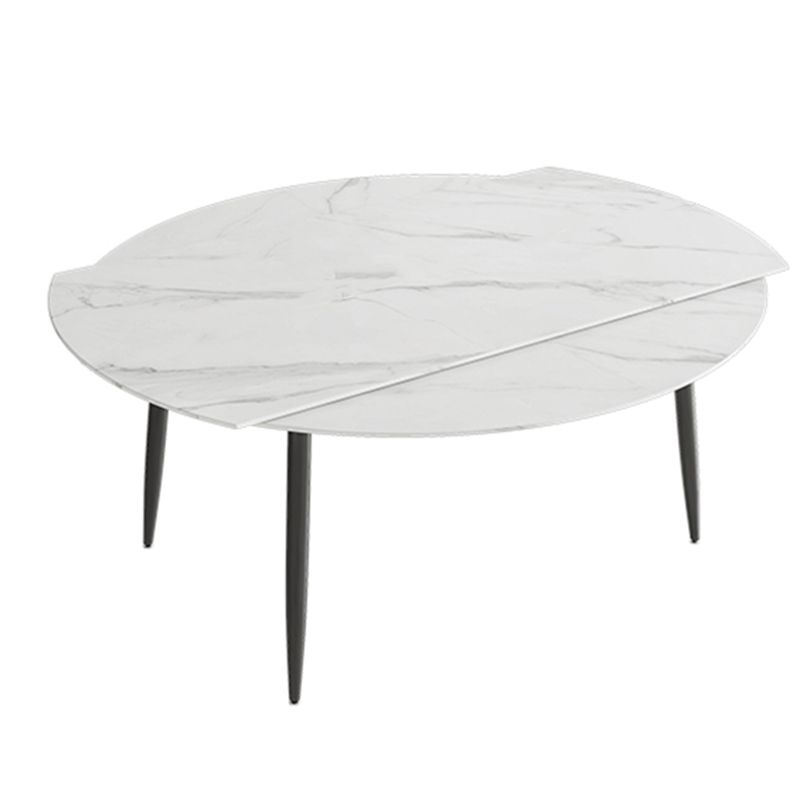 White Stone Dining Table Set with Leather Chairs 3/5 Pcs Modern Dinette Set