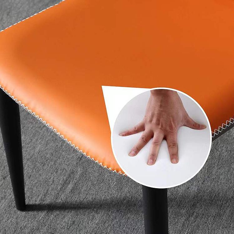 Sillas auxiliares Wingback Parsons estilo moderno Sillas de comedor de cuero (juego de 2)