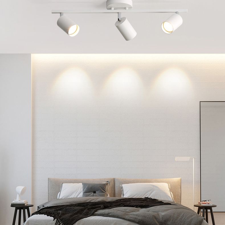 Nordic Cylindrical Metal Track Spotlights Flush Mount LED Light for Kitchen and Bedroom
