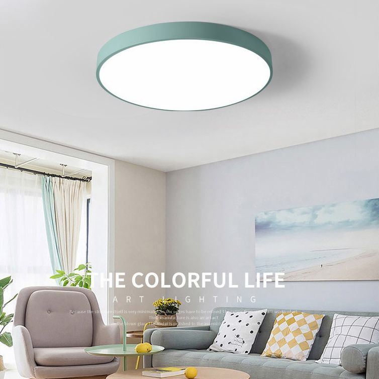 Minimalistische Macaron inbouw LED-lamp rond plafondarmatuur met acrylkap