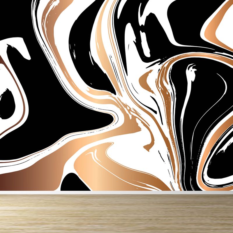 Illustration Waves Print Mural Wallpaper Large Wall Covering for Living Room, Custom Made