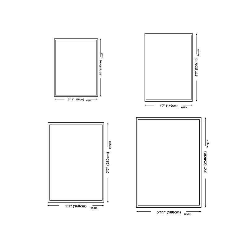 Minimalist Area Rug Polyester Color Block Carpet Non-Slip Backing Rug for Bedroom