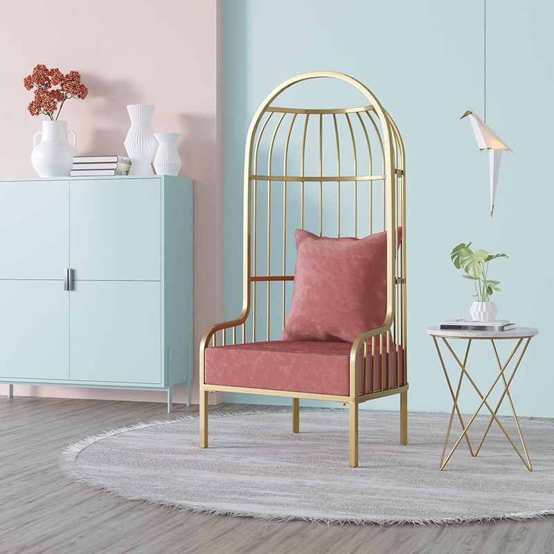 Glam Fabric Arms Included with Pillow Basic Four Leg Accent Armchair