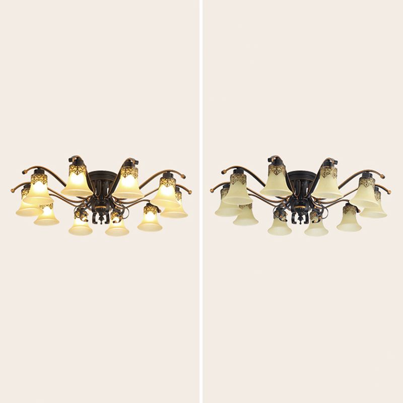 Plafonnier de Style traditionnel rétro, plafonnier en verre blanc pour chambre à coucher