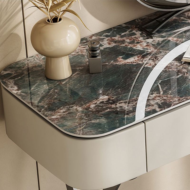 Slate Top Vanity Makeup Table Set Contemporary 1 Drawer Dressing Table