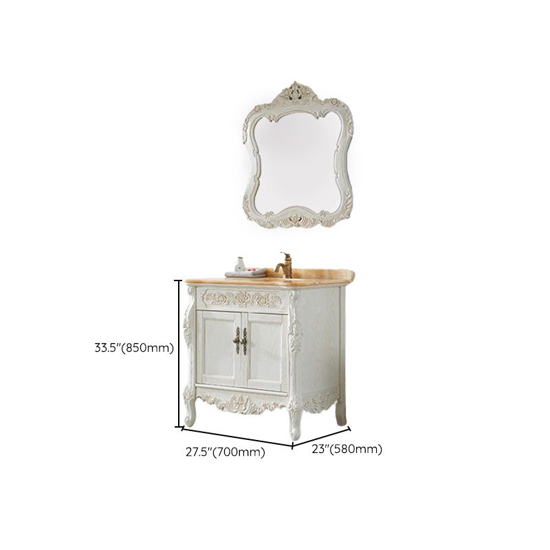 Freestanding Bathroom Vanity Set 2 Doors Single Sink Glam Drawers Vanity with Mirror