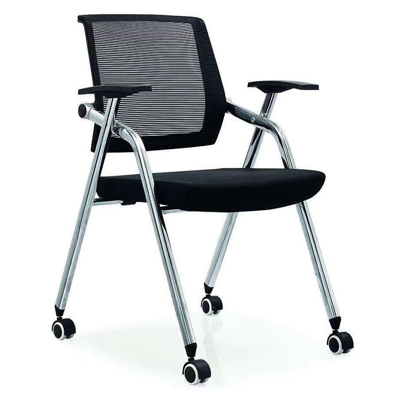 Mesh Mid Back Conference Chair Contemporary Fixed Arms Office Chair