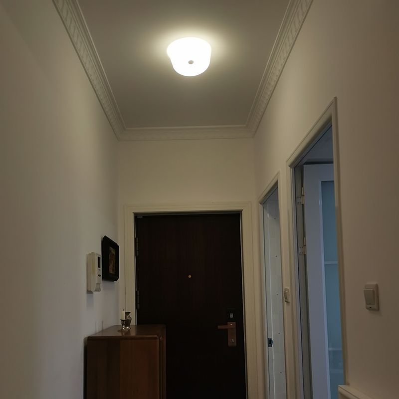 Glass Round Wall Sconce Lights Modern Style 1 Light Wall Mounted Lamps in White