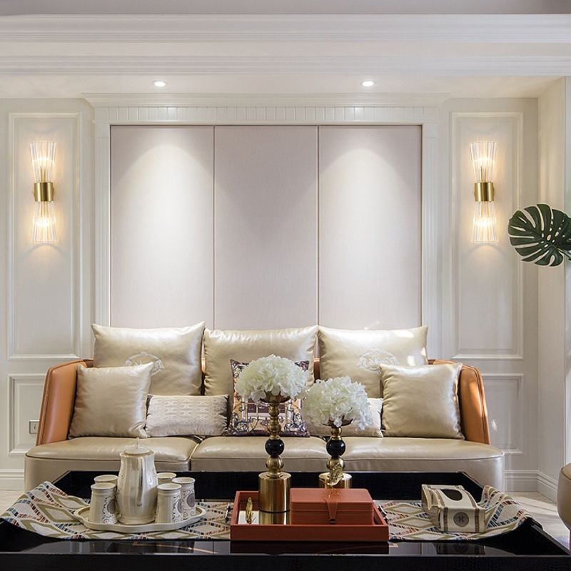 Lampada di scarico di clessidri di clessidri Crystal 2 Luci Postmoderna Luce murale in oro