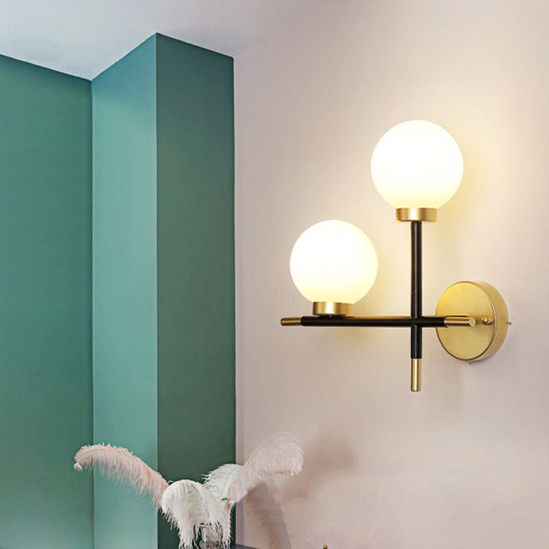 Nordic Style Wall Light Sconces Ball Shape Glass Wall Lamp for Living Room