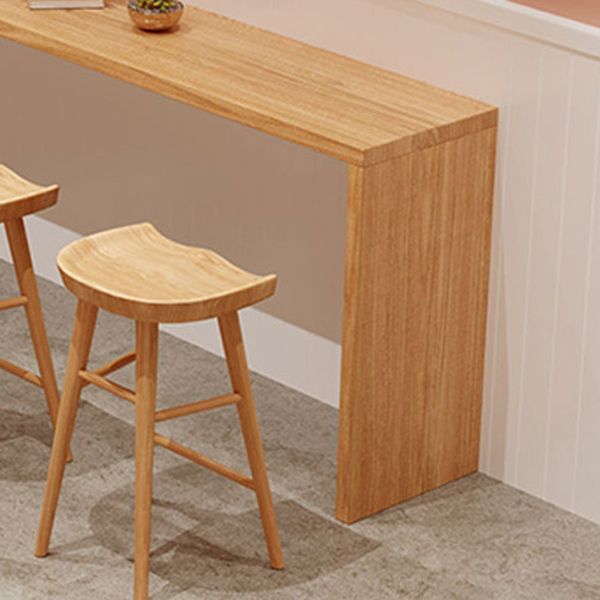 Modern Rectangle Solid Wood Bar Table Set 1/2/5/9 Pieces Counter Table with High Stools