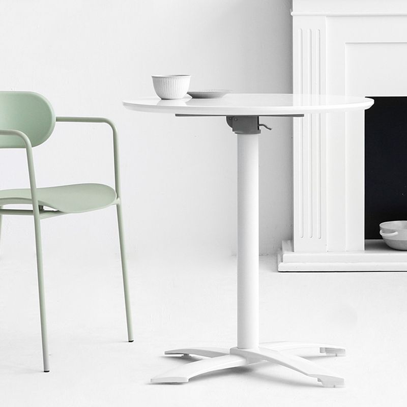 Modern Pedestal Wooden Coffee Table Round Top Shape Folding Cocktail Table