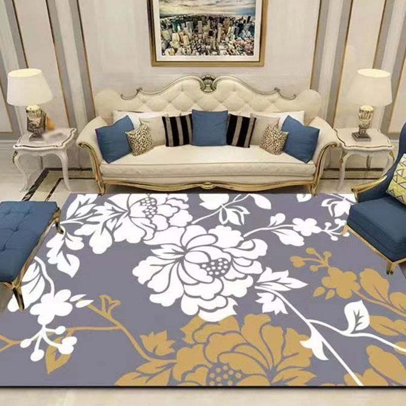 Modern bloemen Patroon Tapijten Polyester binnen Tapijt niet-slip achterste ruggebied Tapijt voor woonkamer