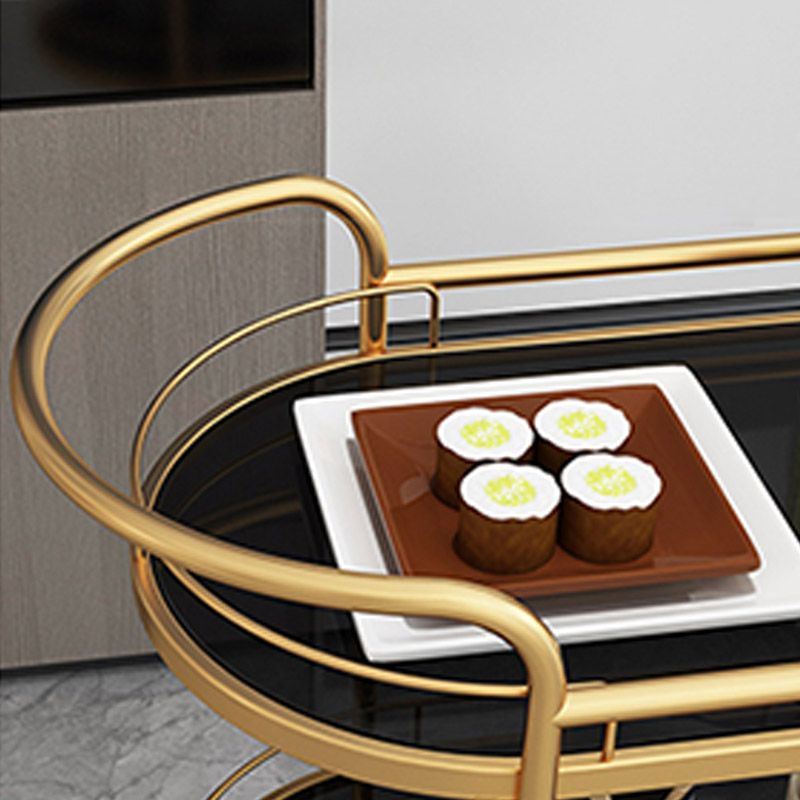 Modern Open Storage Kitchen Trolley Dining Room Rolling Prep Table