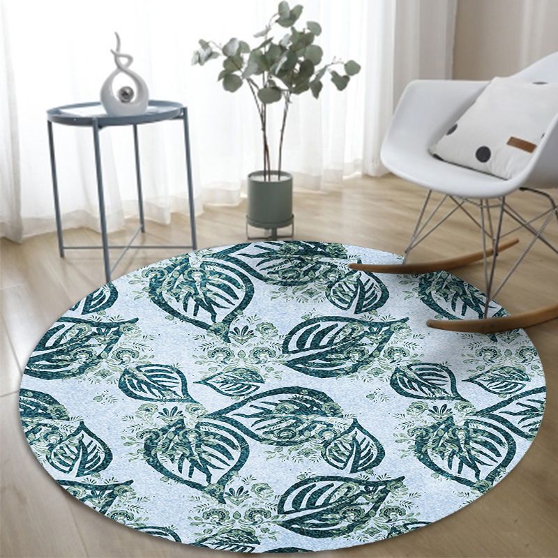 Fresh Simplicity Runder Teppich, mehrfarbig, stilvoller Innenteppich, Polyester-Teppich mit rutschfester Rückseite für Heimdekoration
