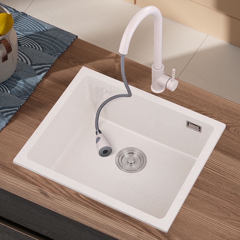 Single Bowl Kitchen Sink Quartz Kitchen Sink with Drain Assembly