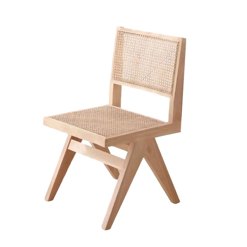 Rubberwood Solid Wood Dining Chair Open Back Dining Chair for Dining Room