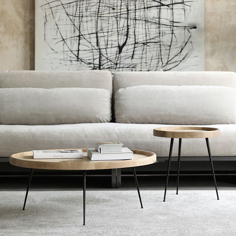 Modern Tray Top Coffee Table Round 3 Legs Coffee Table for Living Room