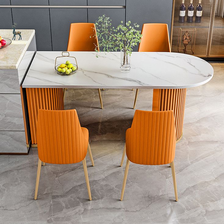 Metal Traditional Luxury Free Form Indoor Table Sintered Stone Table for Kitchen and Dining Room