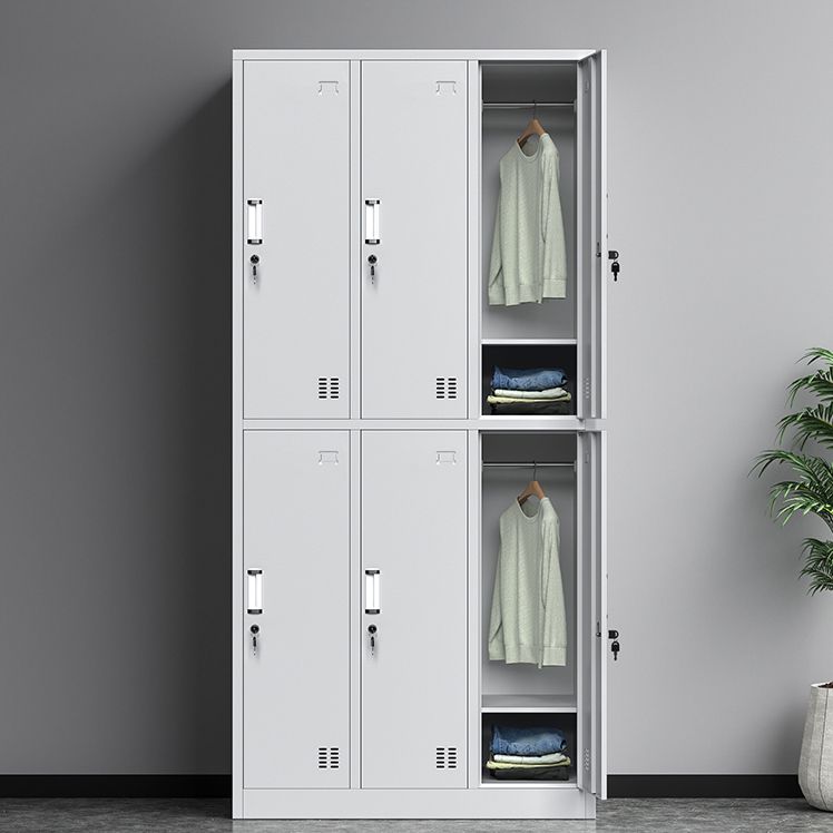 White Steel Wardrobe Cabinet Contemporary Hinged Wardrobe Closet