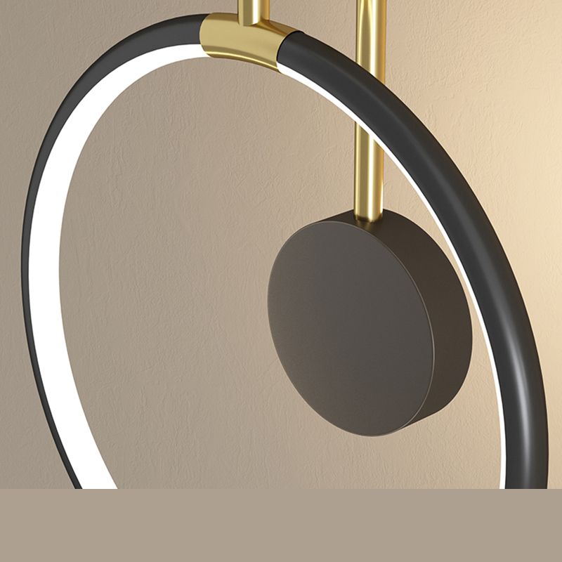 LED circulaire suspension du luminalisme minimalisme Metal Black-Gold Drop Drop pour chambre