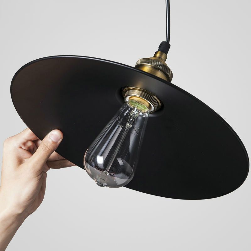 Retro industriële stijl mini hangende licht enkele lamp zwarte kegel metalen schaduw suspensie lamp voor bar