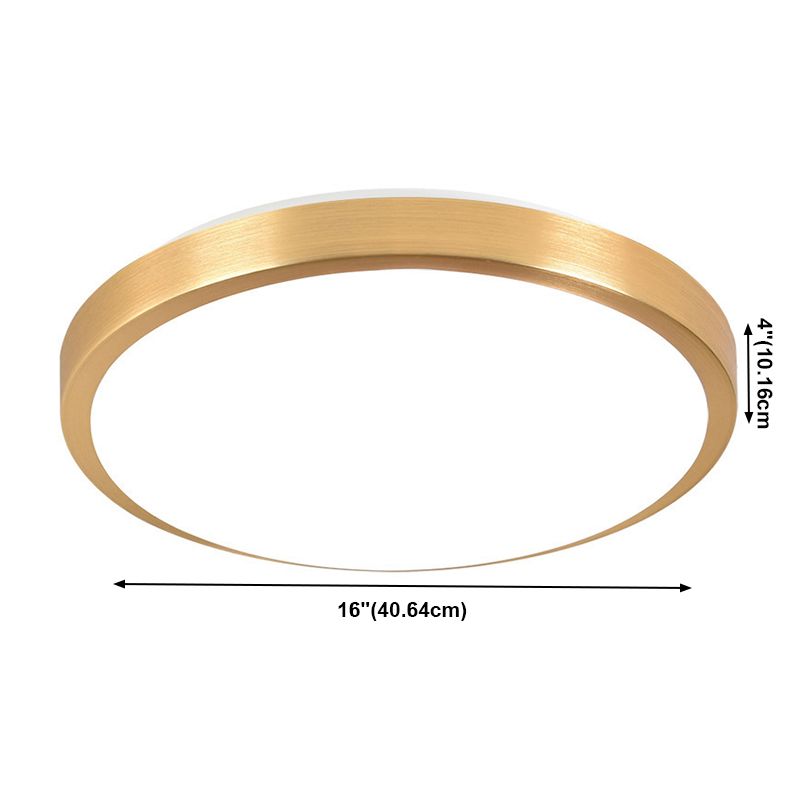 Lámpara de techo LED simple y moderna, montaje empotrado circular de aluminio para pasillo
