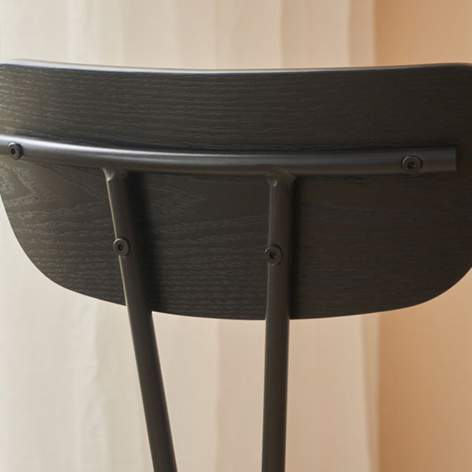 Industrial Style Side Chair Upholstered Dining Chair with Metal Base