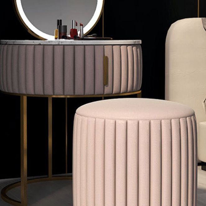 2 Pieces Make-up Vanity Stool Set Luxurious Table with Stone Top